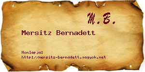Mersitz Bernadett névjegykártya